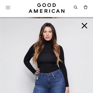 Good American ruched turtleneck bodysuit